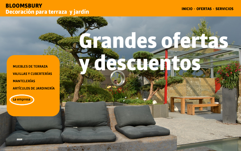 Ejemplo  página web con ubicación de la opción Empresa